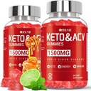 Keto ACVグミー - 1500mg Apple Cider Vinegar Gummies with Pomegranate Beetroot & Vitamin B12 B6 - レモンハニーフレーバー - メンズ&ウーマン - GMOフリー&ビーガン - 120カウント