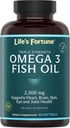 Life's Fortune Fish Oil Omega 3 Concentrate Supplement 2500 mg, 60 Softgels, High Potency, EPA & DHA Fatty Acid - Heart, Brain, Skin, Joints - Non GMO