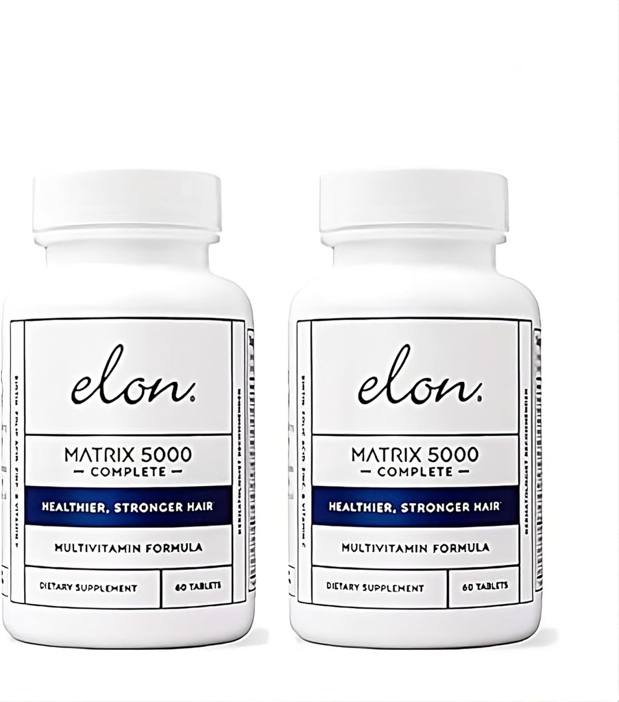 Elonのマトリックス5000の完全なMultivitamin —皮、毛および釘の成長のビタミン–女性及び人の健康な毛の成長のビタミン– 5000McgのBiotinの補足、2のパック(120の日の供給)