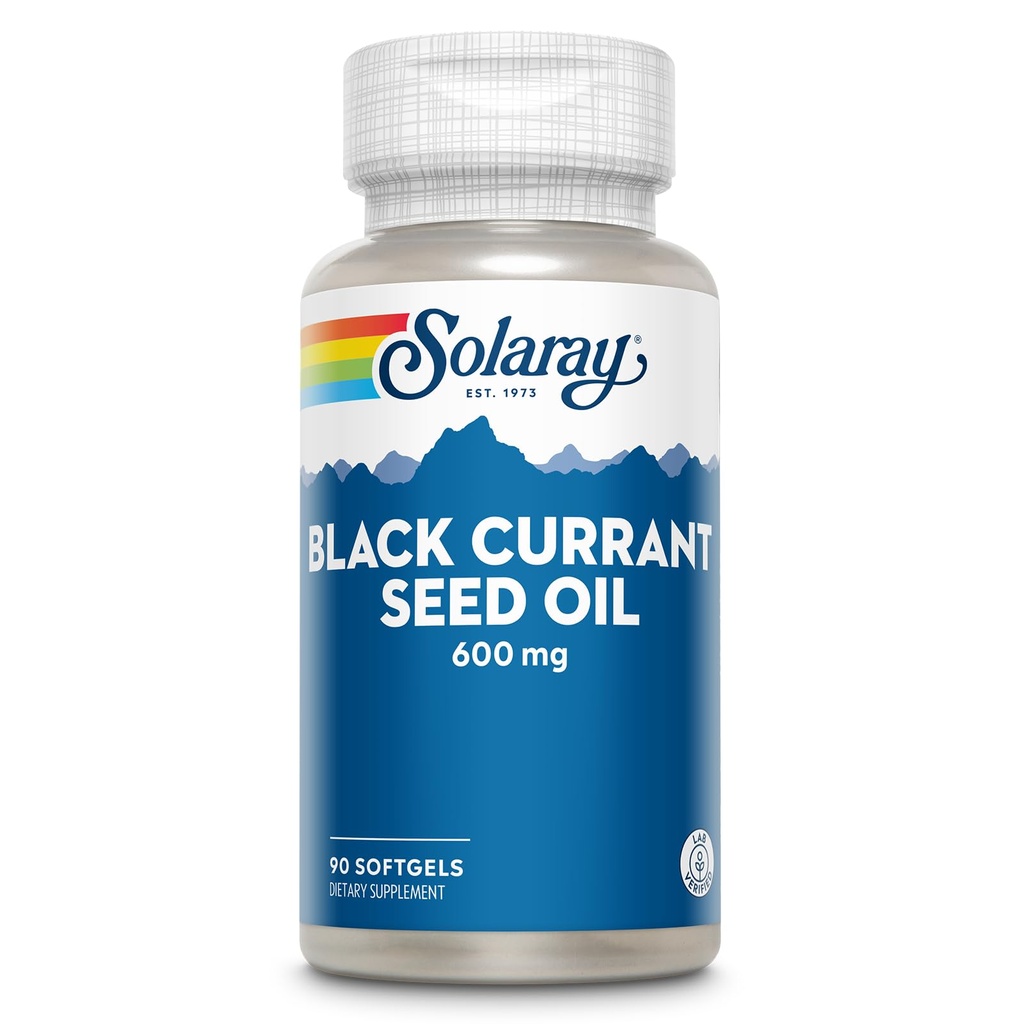 SOLARAYブラックカラント種子油600mg - 酸化防止剤、ガンマリノール酸(GLA)、アルファリノール酸(ALA)、リン酸(LA) - 皮膚健康サポート - 60日間保証、90サーブ、90ソフトゲル