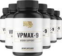 50 VpMax-9の後の金 - 目のビタミン、Lutein、LycopeneおよびBilberryのエキスが付いている視力心配そして酸化防止の補足- 6本のびん