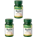 Nature's Bounty Biotin、ビタミンサプリメント、セルラーエネルギーと健康な髪、皮膚、爪、1000 mcg、100錠(パッケージ3)
