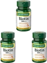 Nature's Bounty Biotin, Vitamin Supplement, Supports Metabolism for Cellular Energy and Healthy Hair, Skin, and Nails, 1000 mcg, 100 Tablets (Pack of 3)