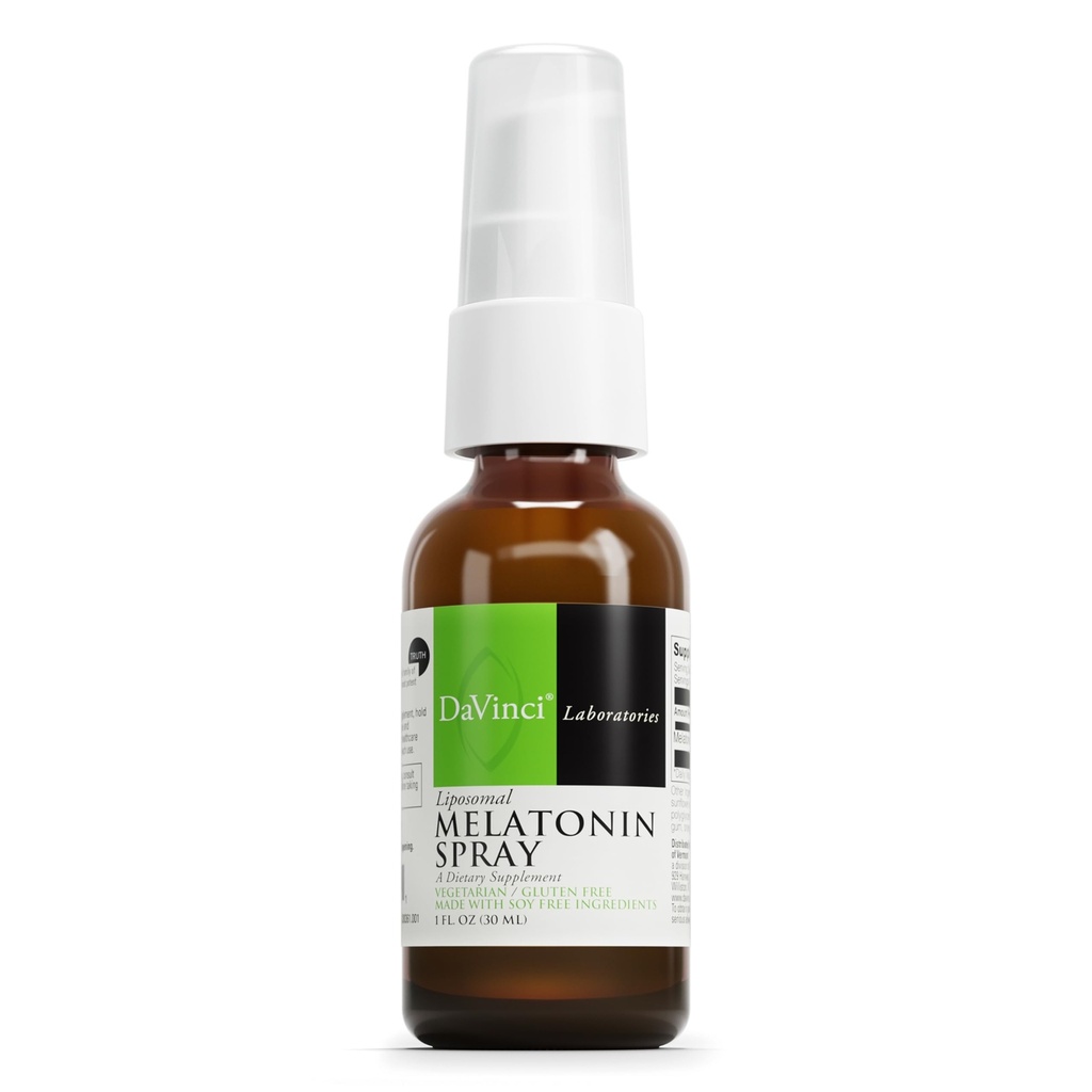 DAVINCI Labs Liposomal Melatonin スプレー - 睡眠サポート サプリメント - サービングあたりの3mg MelatoninとBedtimeスプレー - 高速作用式 - 残りの睡眠をサポート - 30 mL