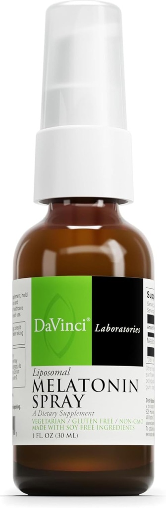 DAVINCI Labs Liposomal Melatonin Spray - 睡眠サポートサプリメント - サービングあたり3mg MelatoninとBedtime Spray - 高速作用式 - 残りの睡眠をサポート - 30 mL