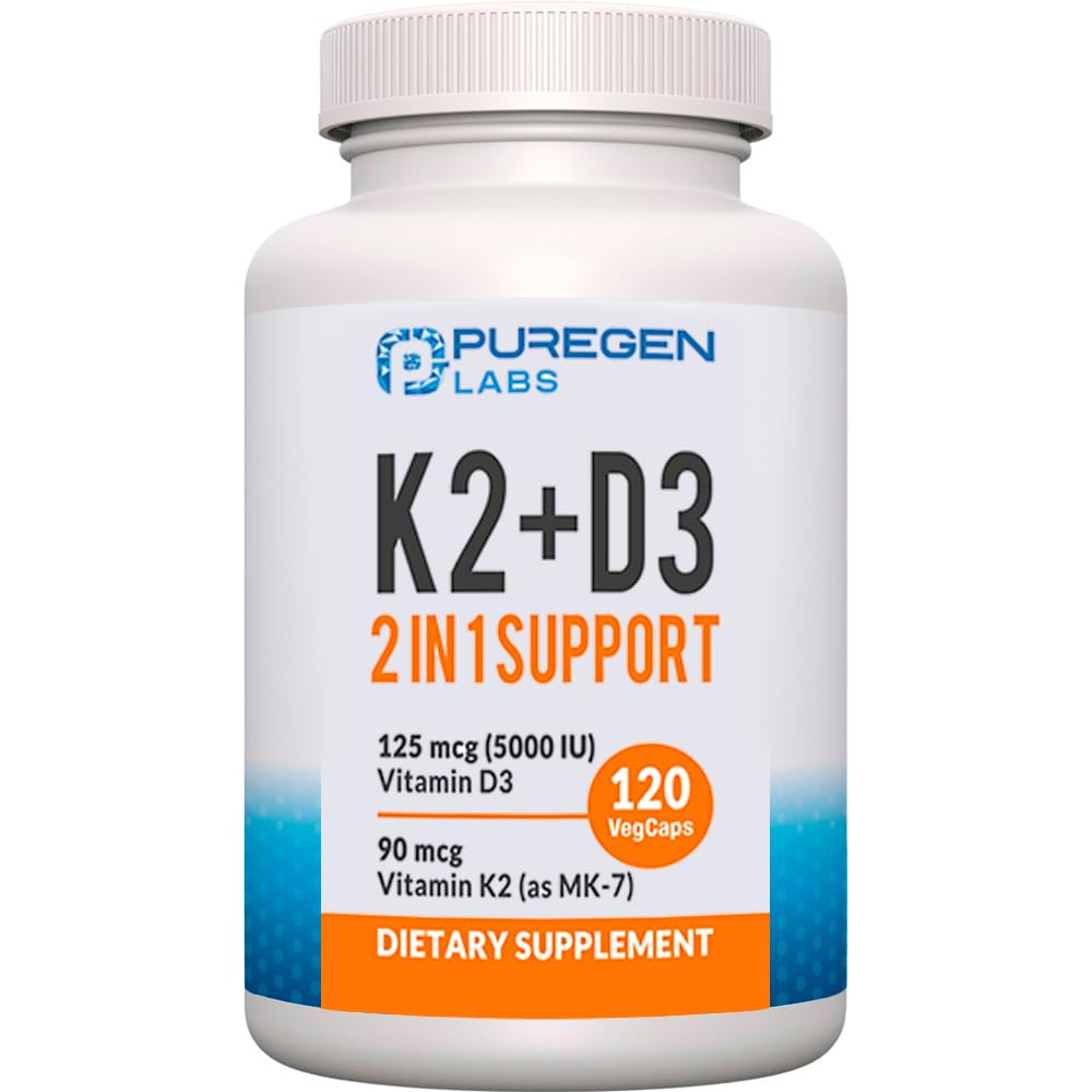 2 に 1 高い効力の方式 90mcg ビタミン K2 (MK7) および 5000 の IU のビタミン D3 の補足 I の非 GMO の方式、ビタミン D 及び K のコンプレックス、120 カプセル I 4-Month の供給を飲みやすい