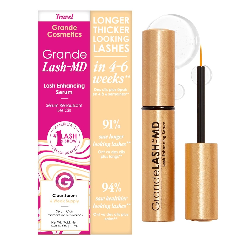 Grande Cosmetics GrandeLASH-MD Lash 強化血清 - 長持ちのためのペプチドとビタミン注入式, より厚い, 完全な見える発疹 - Ophthalmologist 試験, 残酷フリー