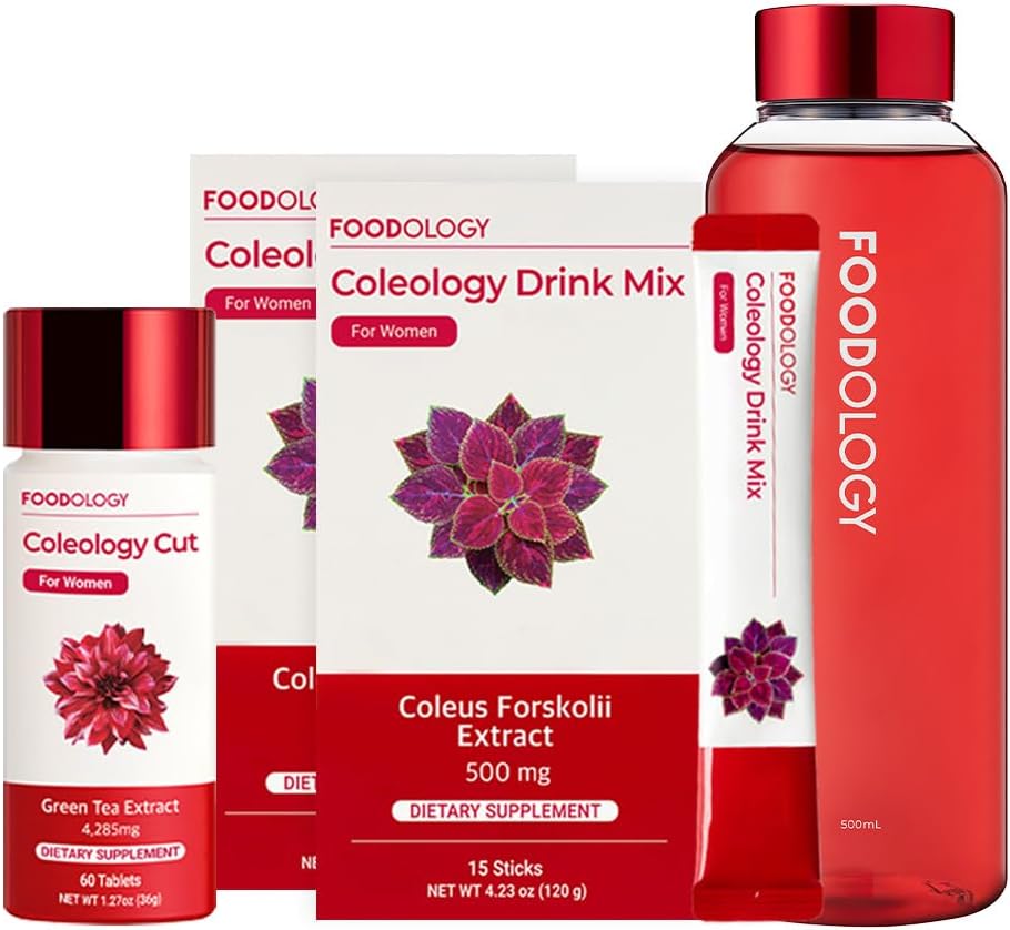 FOODOLOGY Redbottle 1-Month Burning Set/Coleology Drink Mix(2ea)&Coleology Cut(1ea)&ウォーターボトル(1ea)