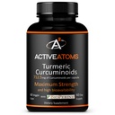 Active Atoms Turmeric Extract, Extra Strength with BioPerine® Black Pepper 750 mg Turmeric Extract per One 00" Capsule, Standardized 95% Curcuminoids, Non-GMO, 60 Veggie Capsules 60 Day Supply