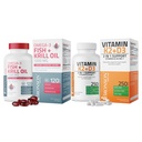 BronsonのビタミンK2 (D3の補足Omega-3の魚とのMK7) + Krillオイル1000 MG