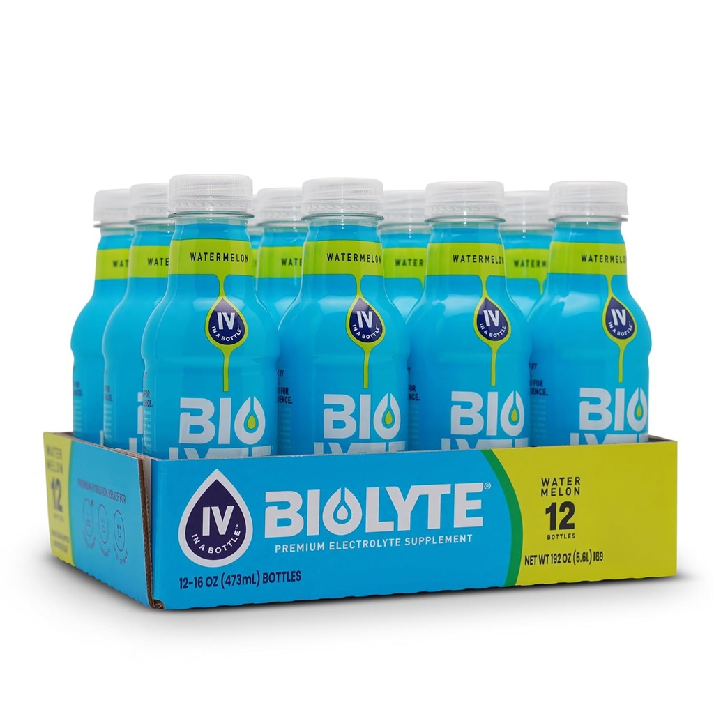 BIOLYTE電解液ドリンク - 医師によって形成された水分補給飲料、電解液水、化学療法は、女性と男性のために持っている必要があります、ボトル内の水和IV液 - ウォーターメロン、16 Fl Oz(12パック)