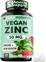 Yuve Naturalsビーガン亜鉛50mg - 免疫と皮膚のサポートのための亜鉛グルコネート - グルテンフリー、非GMO、植物ベースの - 100簡単にスワロ錠