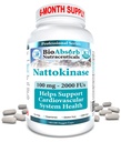 バイオはナトキナーゼの補足を吸収します。100のmg、2000のFUs。6か月の供給。非GMO Nattoのエキスの酵素(180のベジギー帽子)