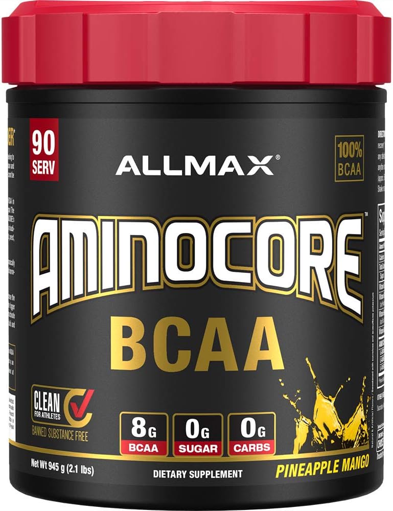 マックス栄養アミノコアBCAA、パイナップルマンゴー - 945 gパウダー - 8.18 分岐チェーンアミン酸分 - ビタミンB - 充填剤または非BCAAアミノ - 砂糖無料 - 90 サービング
