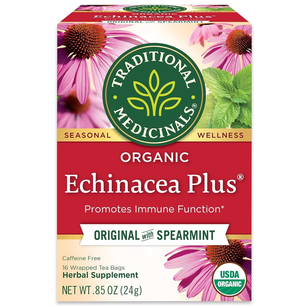 従来の薬用薬剤のSpearmintの草の茶との有機Echinaceaのプラスは免疫機能、(1のパック- 16のティー・バッグを促進します