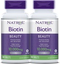 NatrolのBiotinの美のタブレットは、健康な毛、皮を促進し、釘は、エネルギー代謝を支えます、助けは食糧をエネルギー、最高の強さ、10,000mcg、100の計算に転換します(2のパック)を転換します