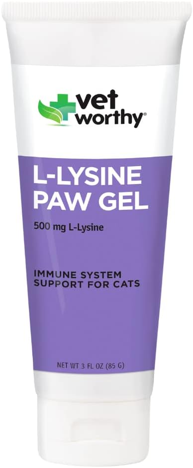猫のためのVet Worthy Lysine Paw Gel Aid - 免疫システムと全体的な健康をサポートするためのCat Paw Gel - アミノ酸L - サーモンフレーバーゲル付き猫サプリメント、3oz