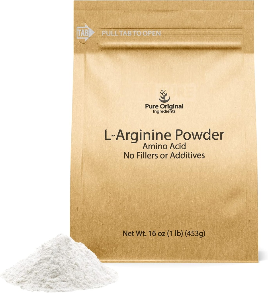 PURE ORIGINAL INGREDIENTS L-Arginine Powder (1 lb) Amino Acid, No Fillers, Dietary Supplement