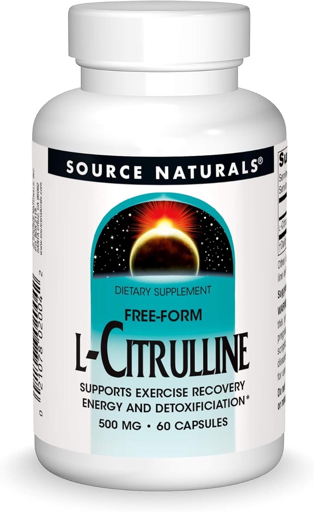 源のNaturals L-Citrline - 練習の回復、エネルギーおよび解毒*、500のmg - 60のカプセルを支えて下さい