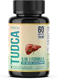TUDCA(Tauroursodeoxycholic acid) 750mg - 1 in 1 with ミルクアッスル、アシュワガンダ、タンポポ、Ginseng - 60 サービング