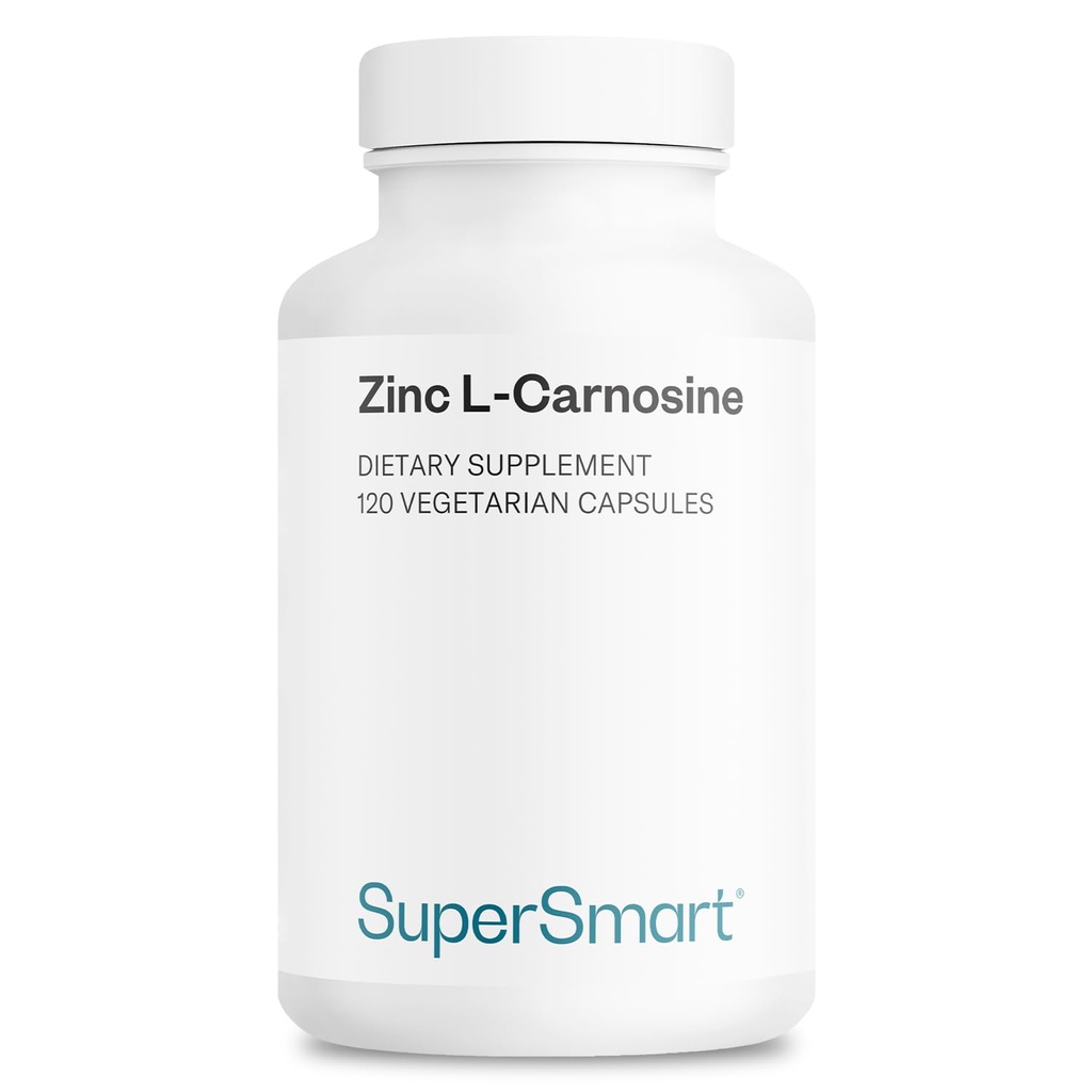 スーパースマート - 1日あたり亜鉛L-カルノシン75mg(Well-Tolerated) - 亜鉛カルノシンサプリメント | 非GMO&グルテンフリー - 120ベジタリアンカプセル