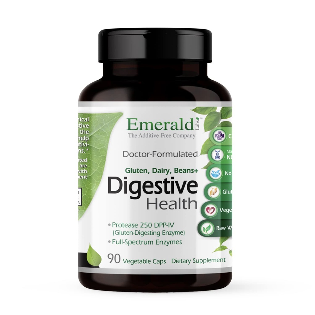 EMERALD LABS消化器の健康 - プロバイオティクス&消化酵素と消化器補助 - グット健康と便秘をサポート - ベジタリアン、グルテンフリー - 90野菜カプセル(30日供給)