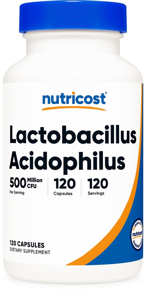 Nutricost Lactobacillus のアクリエイトパーサービング(120のカプセル)ごとの 百万 CFU