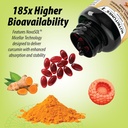 Novasolの技術の共同サポート185xのBioavailable及び高吸収のためのTurmeric Curcuminの補足1000mg - 60のNutriCumin Softgels