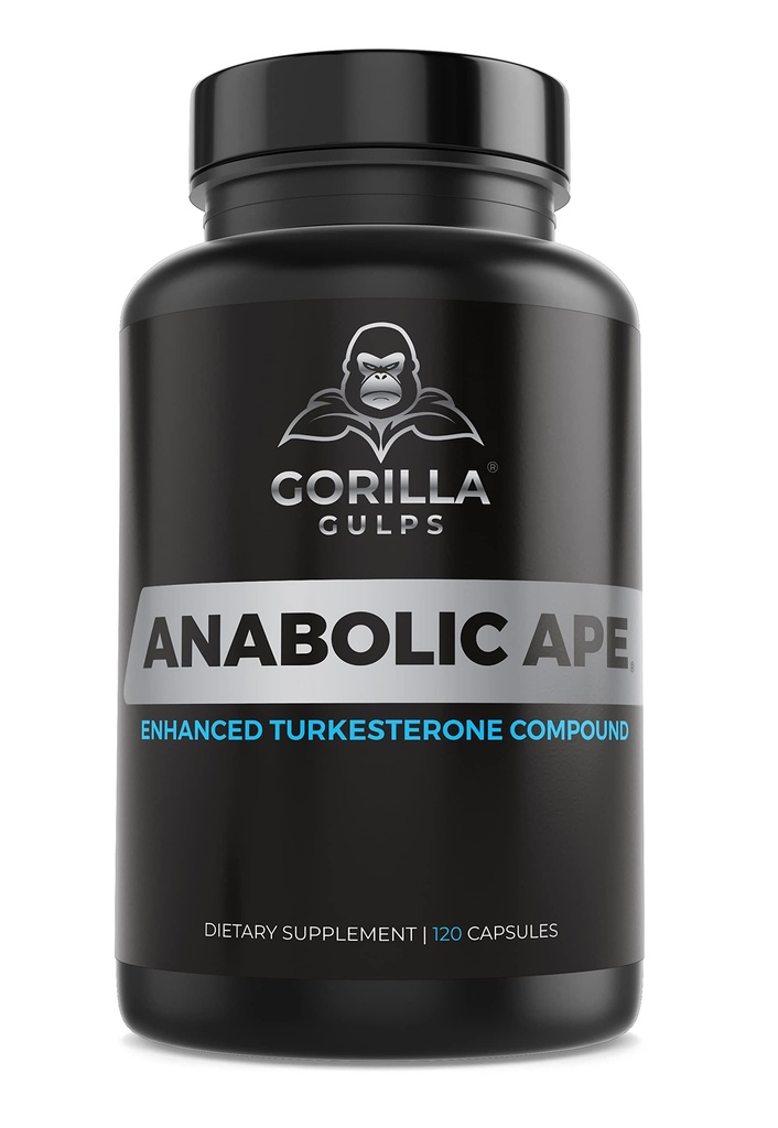 Gorilla Gulps | アナボリック Ape – 強化されたトルケステロン化合物 | トルケステロン, クレアチノール-O-Phosphate, アシュワガンダ, バイオパリン | 検査済み | 120 ビーガンカプセル | 最大強度