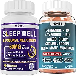 大人のためのNEVISS Lチロシンのグミー及びMelatonin 60mgは束ねます