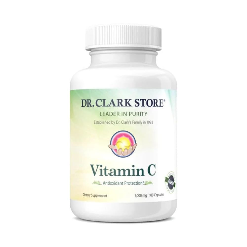 クラークビタミンCサプリメント1000mg - グルテンフリー、免疫サポート、強力な抗酸化剤、サポート脳機能、ティッシュフォーメーションと修復、100ゼラチンカプセルを促進