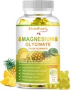 GREENPEOPLEマグネシウムは、クエン酸塩1000mg、タウレート&マタールでグミーをグルチリン - 砂糖無料 - ビタミンD、Calm Mood&ZzzサポートのためのK2とマグネシウムカリウムサプリメント - 60パイナップルガミー