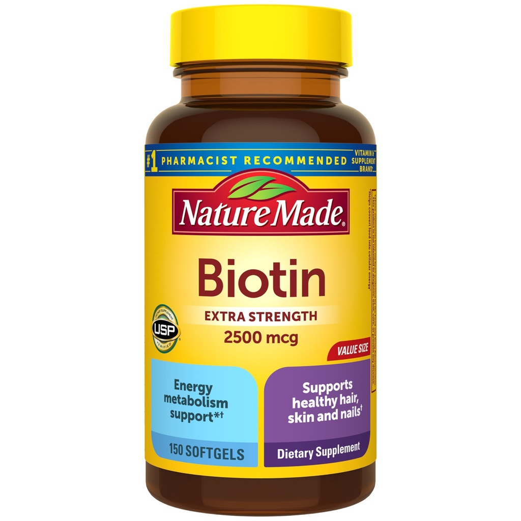 性質はBiotin 2500のmcgの余分強さ、Biotinの補足サポート健康な毛の皮及び釘、150のSoftgelsの150の日の供給をしました