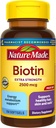 Nature Made Extra Strength Biotin 2500 mcg, Dietary Supplement For Healthy Hair, Skin & Nail Support, 150 Softgels, 150 Day Supply