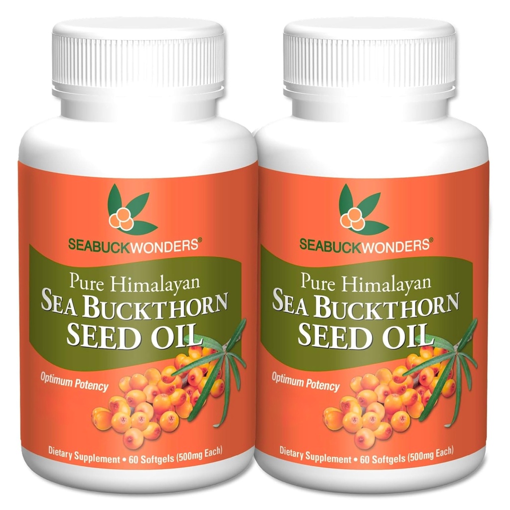 SEABUCKWONDERS海のバックホーンの種油、有機海のバックホーン、60の計算のSoftgels (パッケージ2)