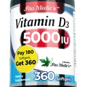 FITO MEDIC'S Lab - ビタミンD - 5000 IU - ビタミンD3-360 Softgels - ビタミンD3 5000 iu - 骨、歯、筋肉、免疫の健康サポート、超高吸収、ビタミンD3。