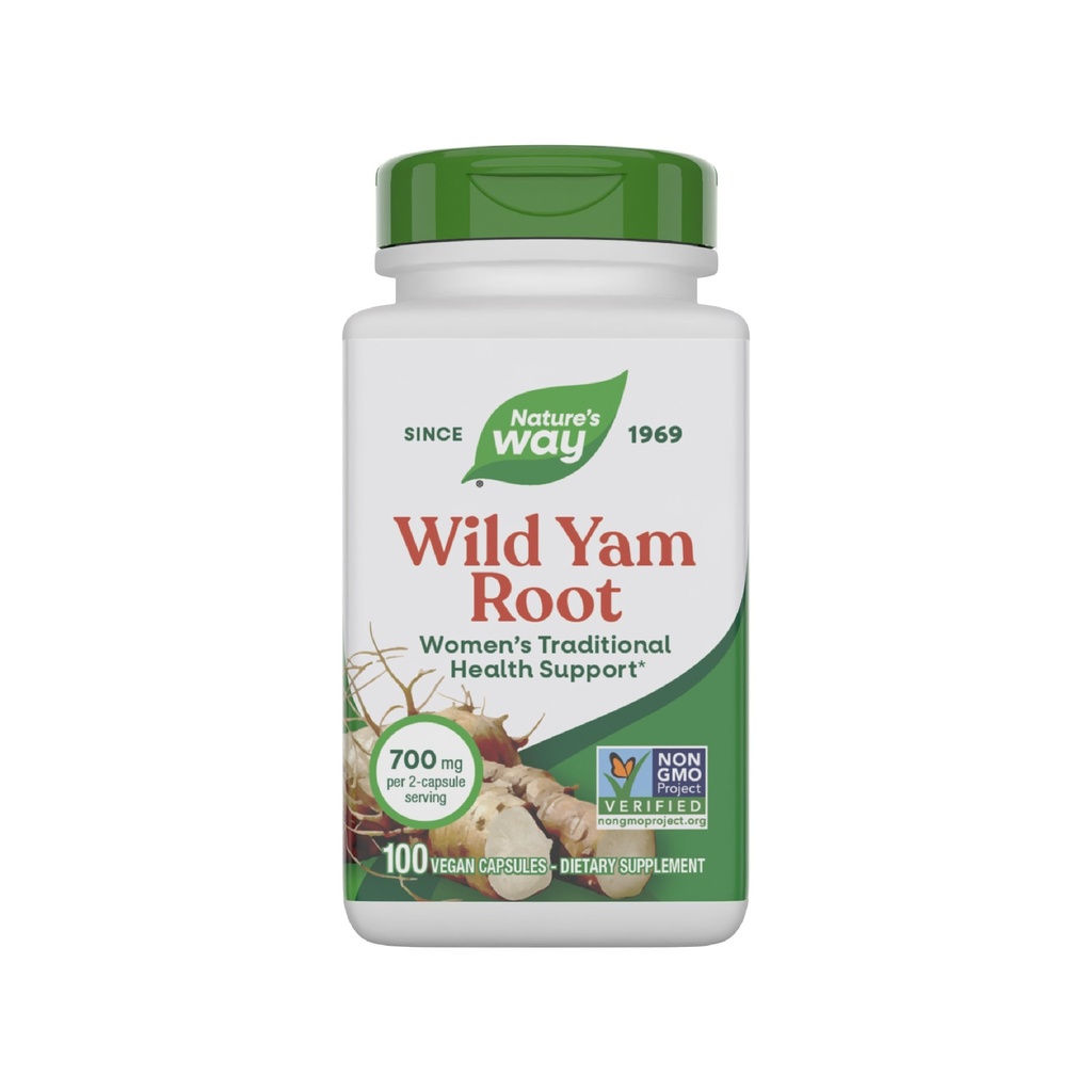 Nature's Way Wild Yam Rootカプセル、女性の伝統的な健康サポート*、700 mg / 2-カプセルサービング、非GMOプロジェクト検証、100ビーガンカプセル(パッケージ5月Vary)