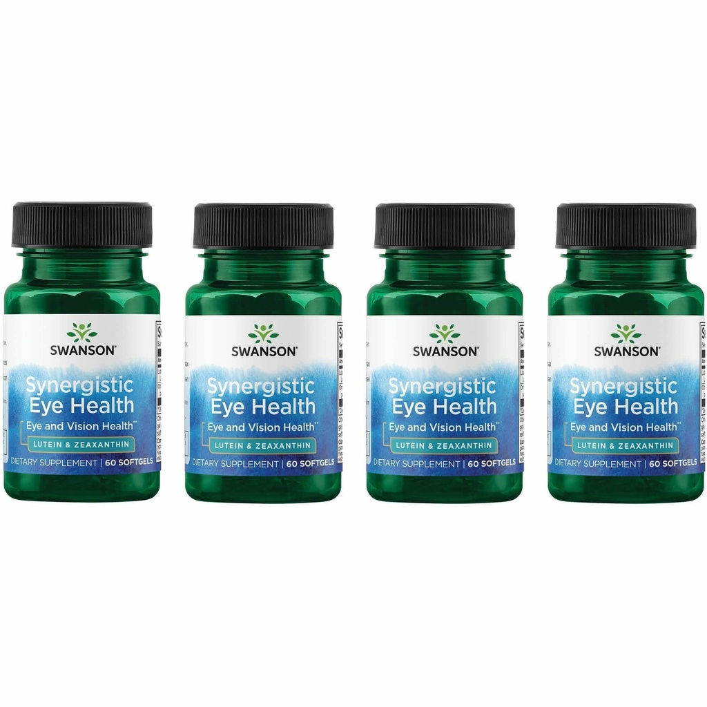 Swanson Lutein&Zeaxanthin Synergistic Eye Health Vision Retina Macula Supplement(Lutein 20mg&OmniXan Zeaxanthin 2mg) 60 Softgels Sgels(4パック)