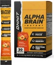 ONNIT Alpha Brain Instant Peach Flavor - Nootropic Brain Booster Memory Supplement - for Focus, Energy & Clarity - Alpha GPC Choline, Cats Claw, L-Theanine, Bacopa - 30ct