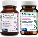 Metagenics HerWellness Estrovera(30錠) & UltraFlora Complete Women's Probiotic(30カプセル) - ホルモンフリーの月経閉症サポート - エイズ消化の健康