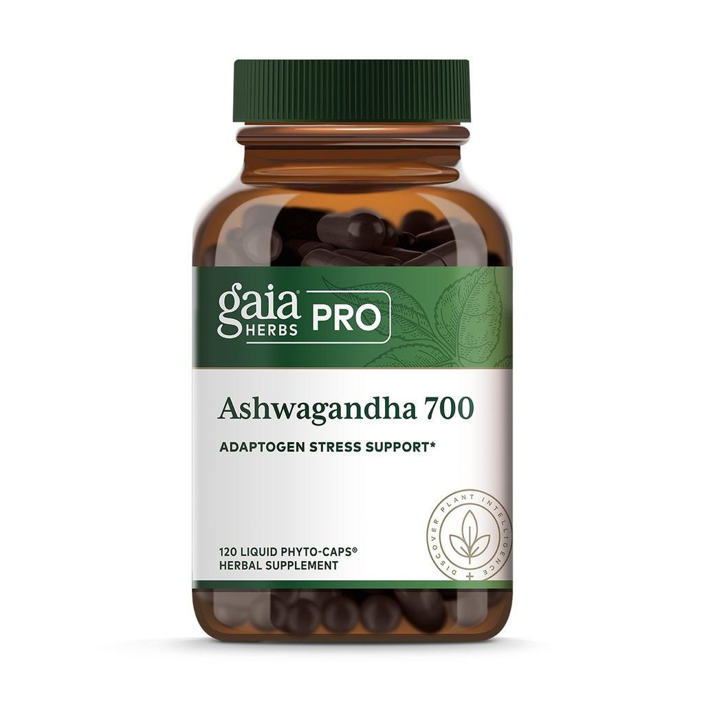 ガイアHERBS PRO Ashwagandha 700 - 健康的な免疫サポートサプリメント* - 有機アシュワガンダとシングルハーブフォーミュラ - ビーガン、グルテンフリー、大豆フリー - 120液体フィトキャップ(60のサービング)