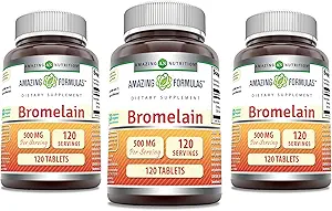 アメイジング・フォーミュラ ブレムレイン 500 Mg タブレット サプリメント | 非GMO | グルテンフリー | アメリカ製 (120 カウント | 3 パック)