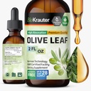 BIO KRAUTER オリーブ リーフ エキス 液体 - オリーブ リーフ 免疫サポートのためのチンキ - アルコールと砂糖無料 - ビーガンドロップ 2 Fl.Oz.