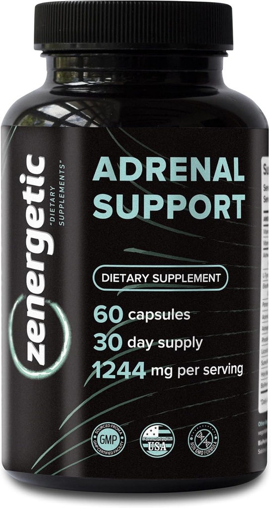 Adrenal サポート補足 │ Cortisol のマネージャー、Calm サポート、Ashwagandha、L-Tyrosine、Rhodiola Rosea及び聖バジル │ 60 丸薬非 GMO