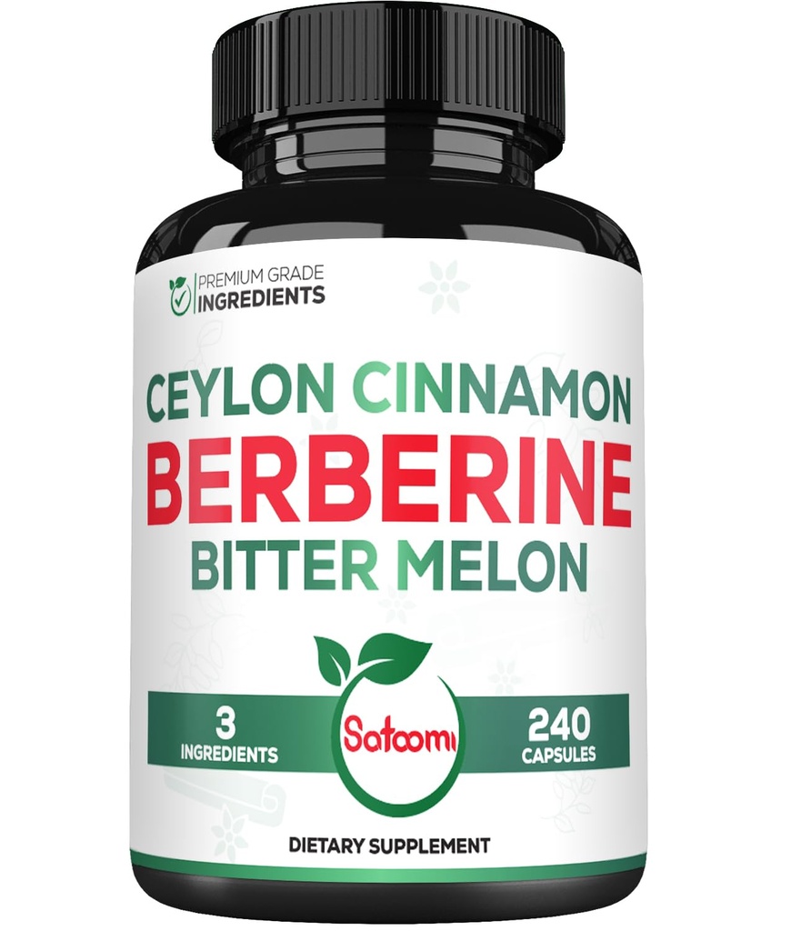 Berberine 1500mg サプリメント オーガニック セイロン シナモン バーク & ビターメロン - 240 ビーガンカプセル 80 サービング - 免疫システム, 心臓の健康, 体管理 & 消化サポート