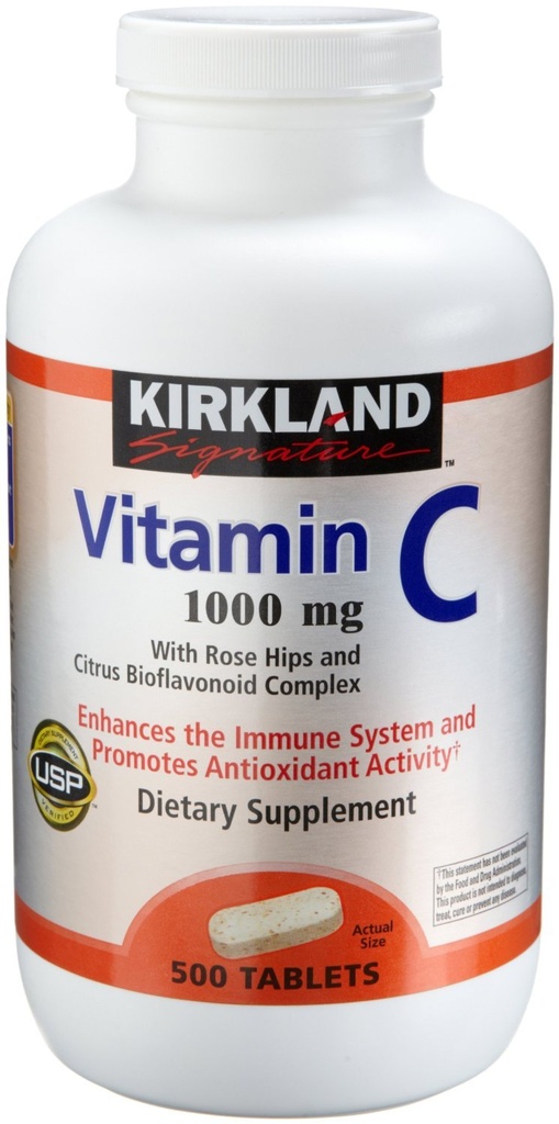 ローズヒップとシトラスバイオフラボノイドコンプレックス(1000mg)、1000カウント(1000mg錠)のキルクランドビタミンC