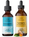 HERBAMAMAの草の液体の低下のキット-黒いペッパーのチンキとのAshwagandhaの根のエキス及びターメリックの束-ビーガン、非GMO、砂糖及びアルコールフリー - 2のパック