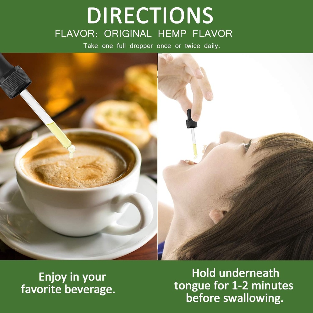 (2パック) 5000mg有機冷間プレスヘンプオイル - オメガ3-6-9で豊富 - 天然麻ドロップ - アメリカ製