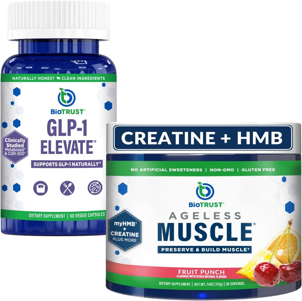 BioTrust Ageless Muscle (Fruit Punch) and GLP-1 Elevate Bundle