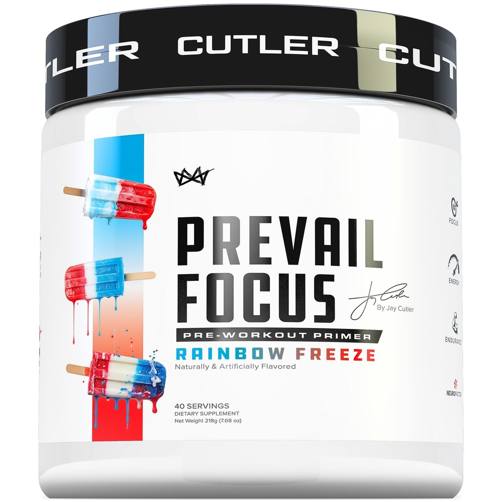 Prevail Pre Workout Powder with Nootropics:男性と女性のためのプレワークアウト、LのCitrulline、アルファGPC、Lチロシン、Neurofactorの切削エッジエネルギーとフォーカスサプリメント  虹凍結、40 SRV